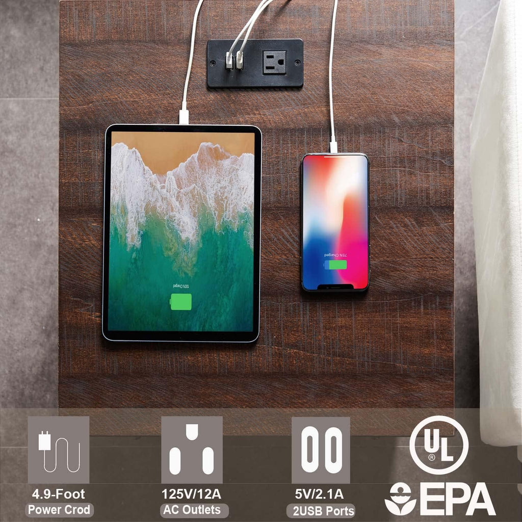 Farmhouse Nightstand with Charging Station, 20" Rustic End Table w/Barn Door, Wood Sofa Side Bedside Table w/Open Shlef & Stroage Cabinet for Bedroom (White) Visit the IFGET Store